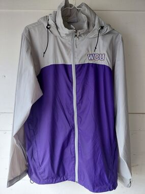 Columbia Light Gray Hooded Jacket, Size Small